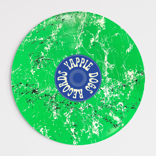 Yappiedogs Records Framed Vinyl - Green 40cm x 40cm