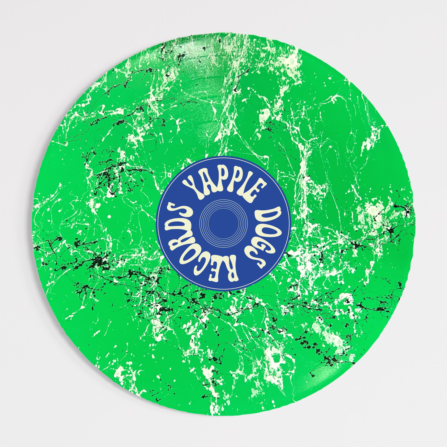 Yappiedogs Records Framed Vinyl - Green 40cm x 40cm