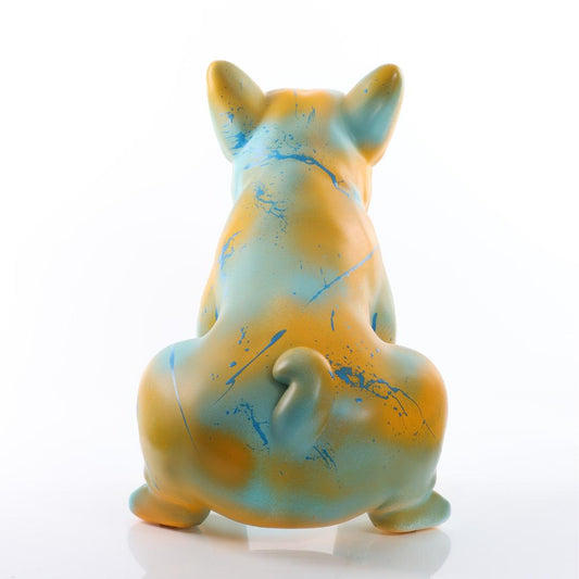 Yellow Blue Splash Bulldog