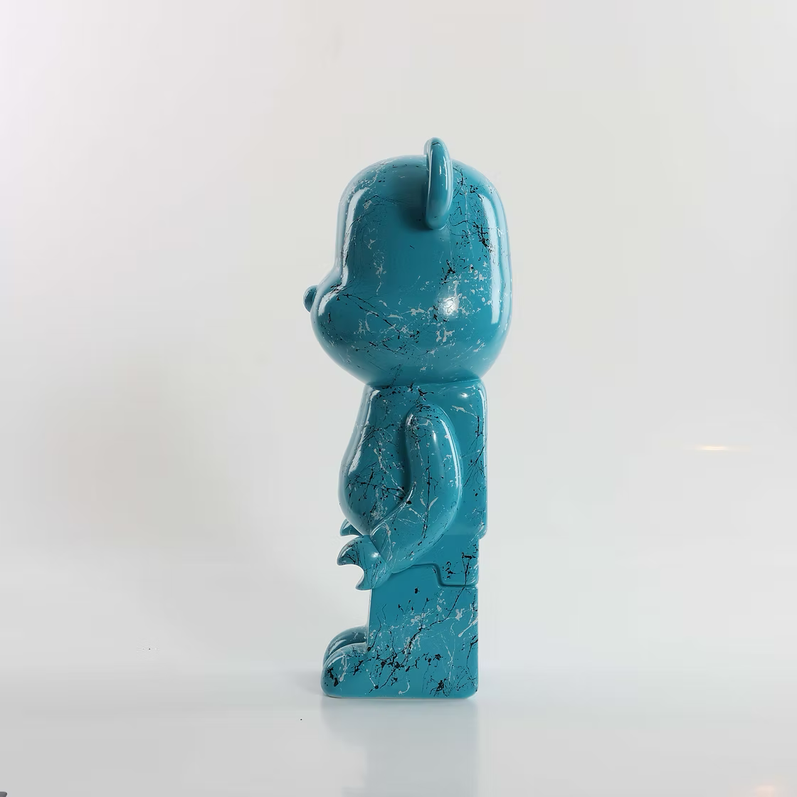 Aqua Black & White Marble Bear 28cm