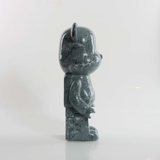 Grey White & Black Marble Bear 28cm