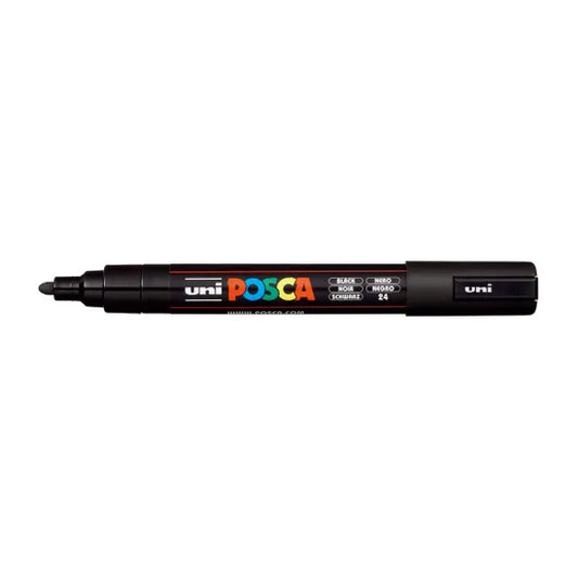 Black Uni Posca Marker Pen Medium Bullet Tip 1.8 - 2.5mm PC5M