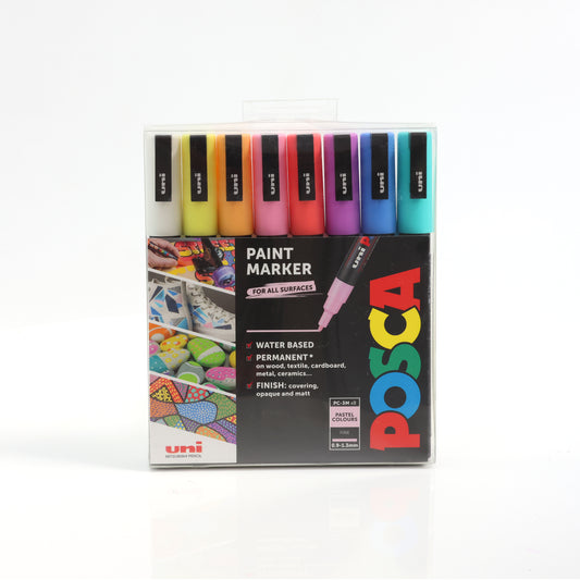 Uni-ball Pastel Posca PC-3M Marker Pens 8 Pack