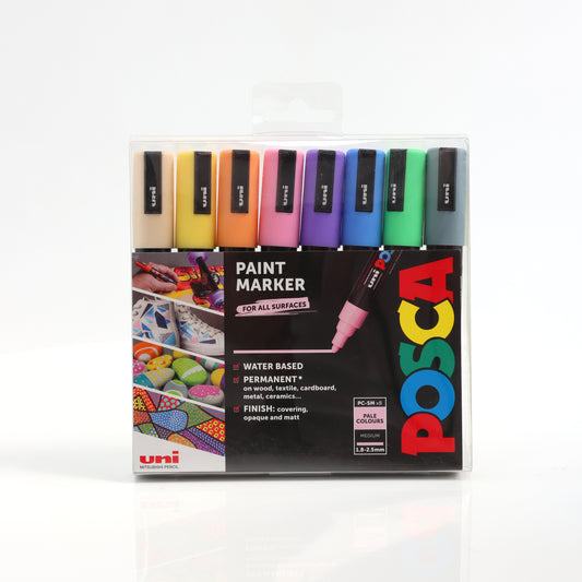 Uni-ball Posca PC-5M Pastel Marker Pens 8 Pack