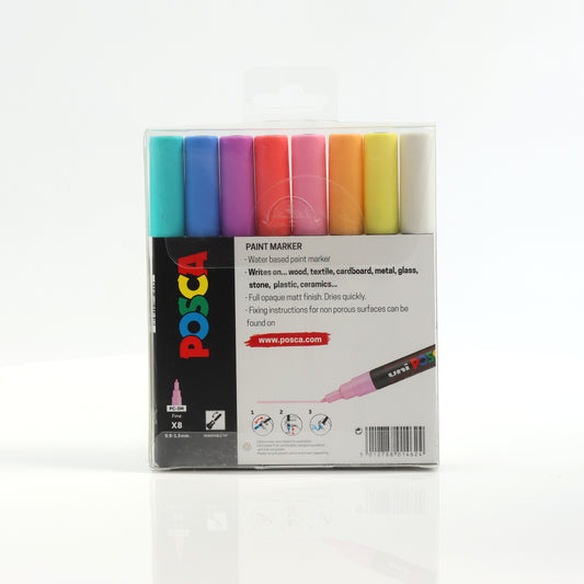 Uni-ball Pastel Posca PC-3M Marker Pens 8 Pack