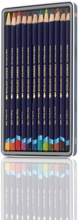 Derwent Inktense Pencil Tin Assorted Colours Set of 12