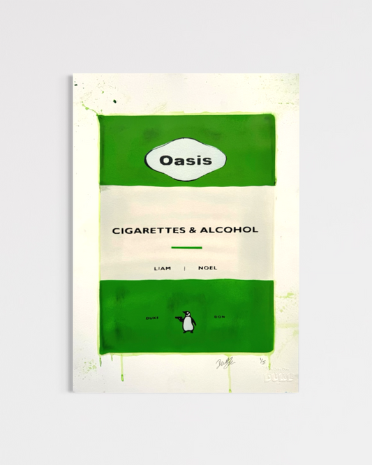 Penguin Shooter Series – Cigarettes & Alcohol - Green (A3) Original