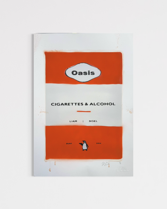 Penguin Shooter Series – Cigarettes & Alcohol - Orange (A3) Original