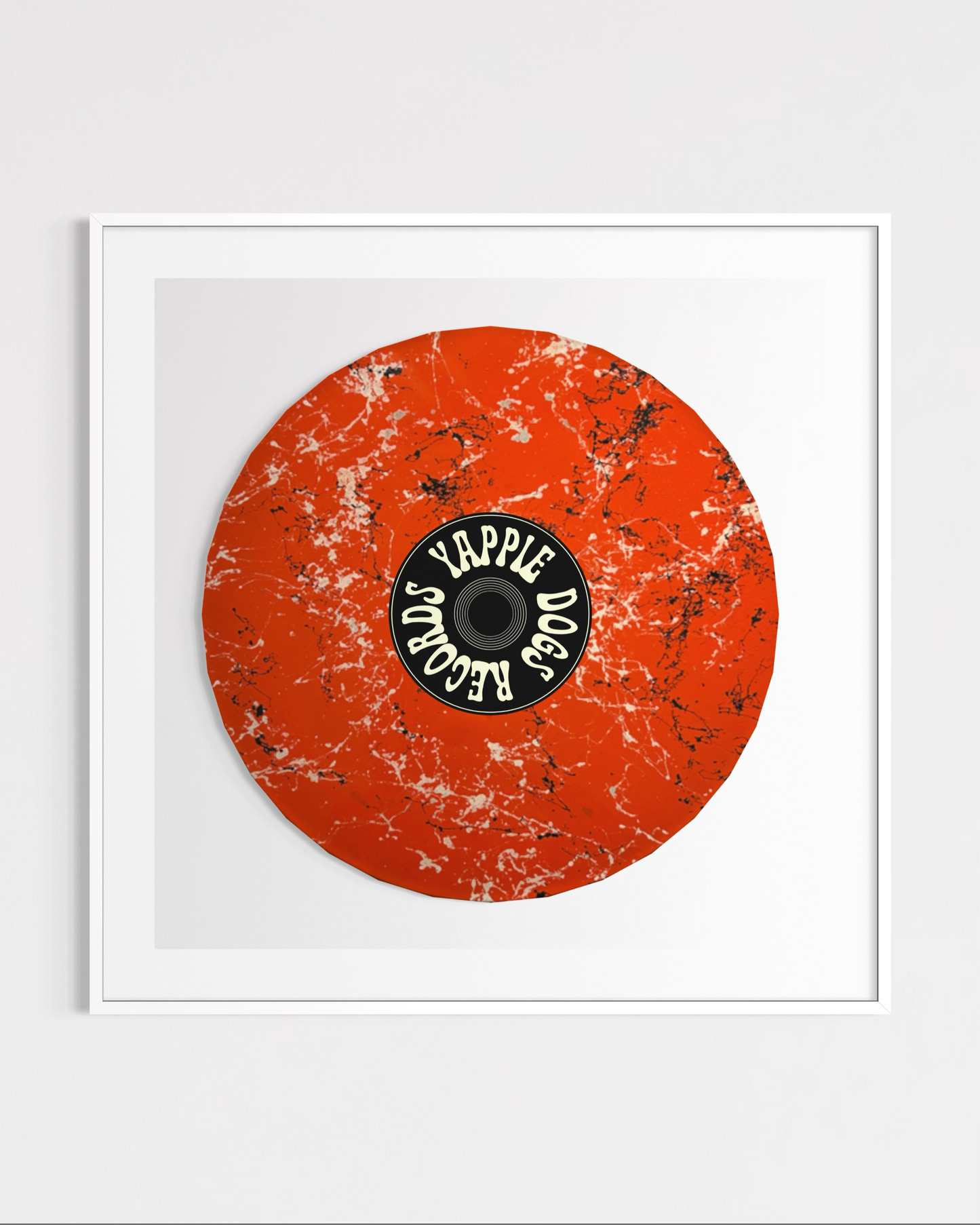 Yappiedogs Records Framed Vinyl - Orange 40cm x 40cm