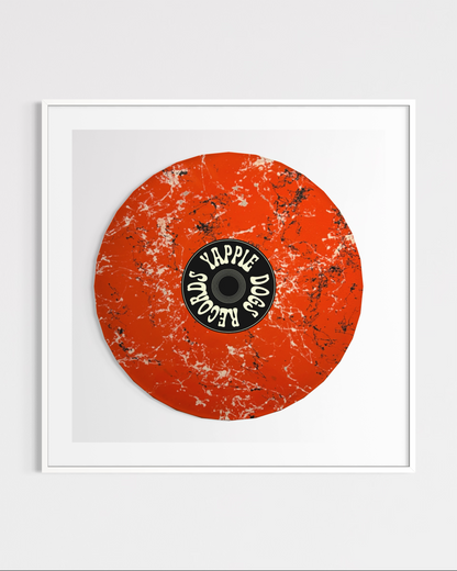 Yappiedogs Records Framed Vinyl - Orange 40cm x 40cm