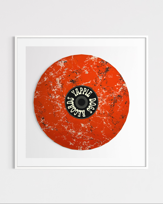Yappiedogs Records Framed Vinyl - Orange 40cm x 40cm