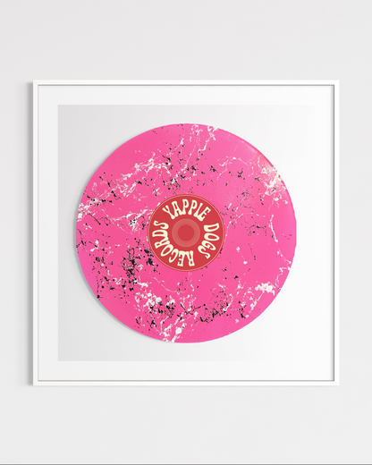 Yappiedogs Records Framed Vinyl - Pink 40cm x 40cm