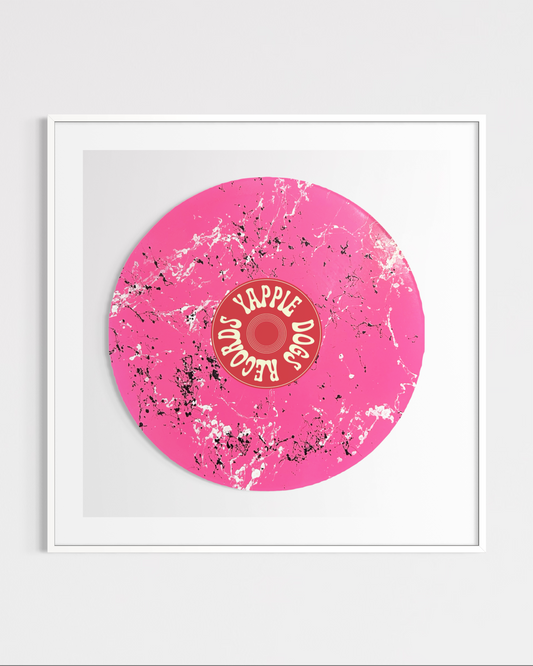 Yappiedogs Records Framed Vinyl - Pink 40cm x 40cm