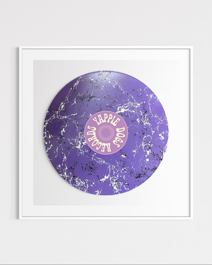 Yappiedogs Records Framed Vinyl - Purple 40cm x 40cm