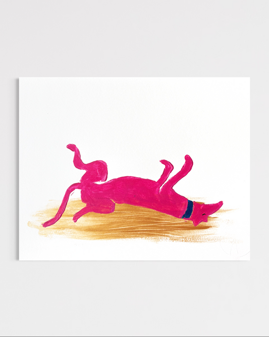 Sketchy Hounds - Pink Roaching hound (Print)