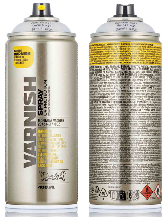 Montana Varnish Spray Can 400ml - Matt Varnish