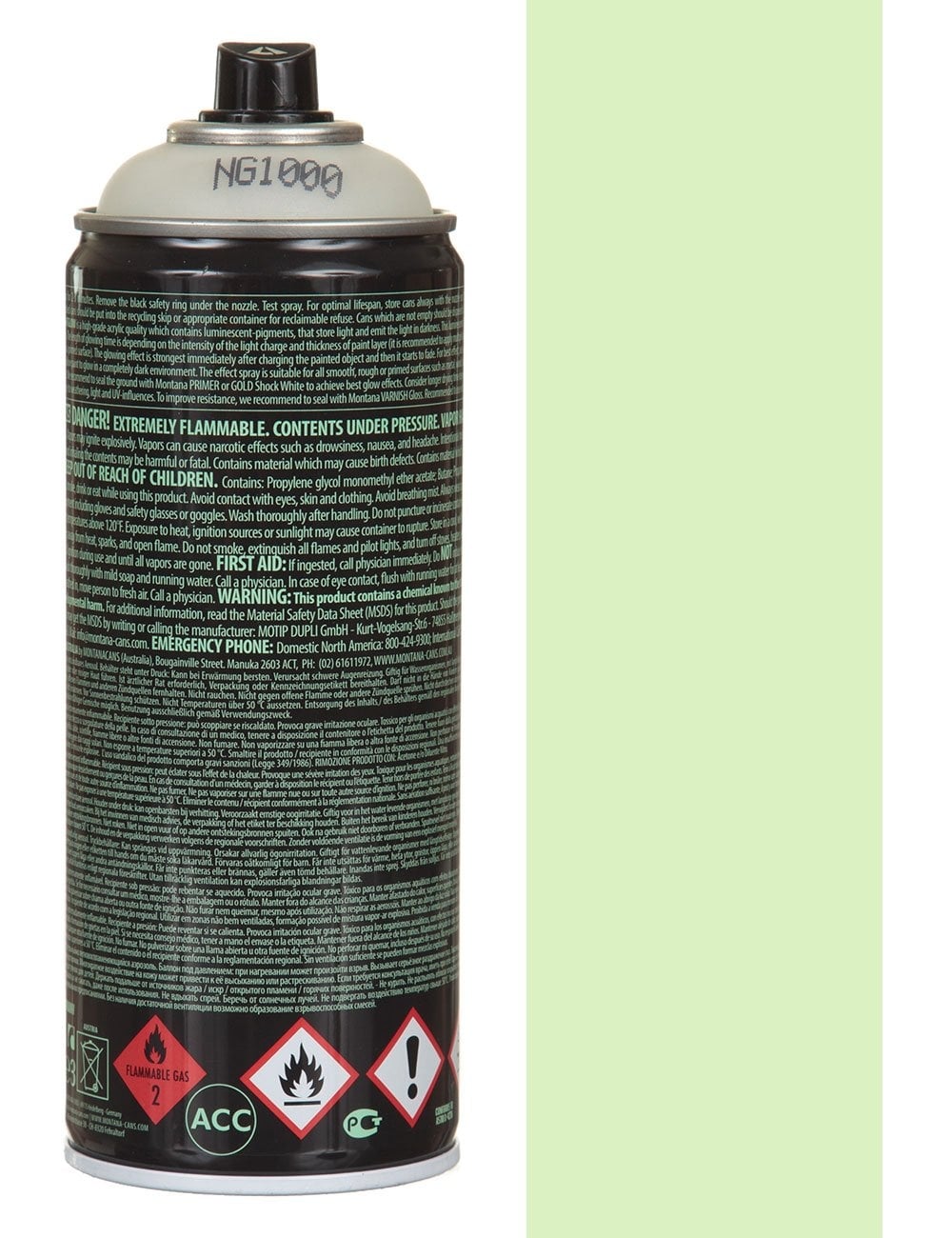 Montana Glow in the Dark Spray Paint 400ml - Green
