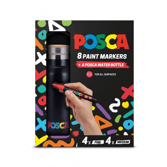 Posca Water Bottle Gift Set Acrylic Paint Pens Markers Art Supplies Creative Drawing Crafting DIY Gift Set