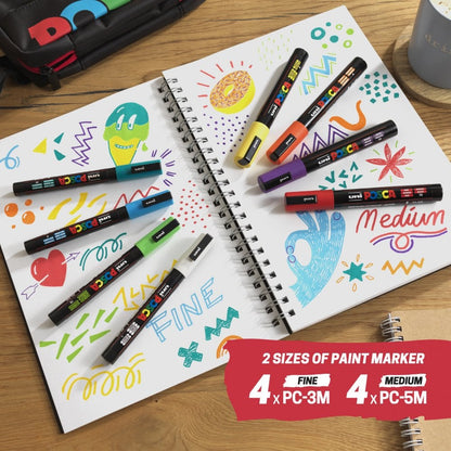 Posca Water Bottle Gift Set Acrylic Paint Pens Markers Art Supplies Creative Drawing Crafting DIY Gift Set