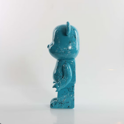 Aqua Black & White Marble Bear 28cm