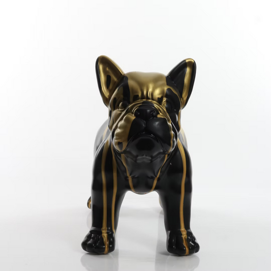Black Gold Dripping Bulldog