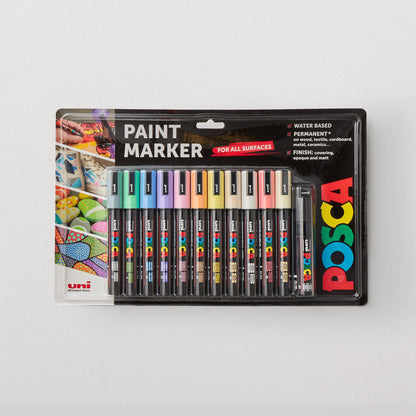 Uni-ball Posca Pastel Colour PC-5M | 7M Marker Pens 12 Pack