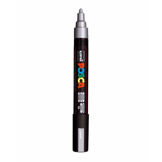 Silver Uni Posca Marker Pen 1.8-2.5mm Bullet Tip PC-5M