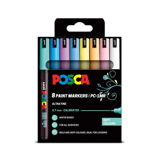 8 Pack Soft Colours 1MR Acrylic Paint Pens Markers Art Supplies Creative Drawing Crafting DIY Gift Set
